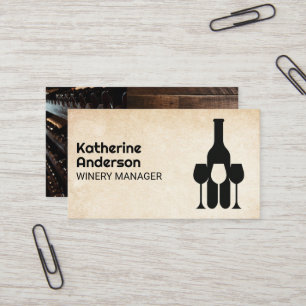 Bottle Glasses Logo Wine Collection Business Card