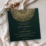BOTTLE GREEN GOLD CLASSIC ORNATE MANDALA WEDDING INVITATION<br><div class="desc">If you need any further customisation please feel free to message me on yellowfebstudio@gmail.com.</div>
