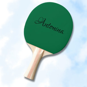 Bottle Green Modern Name Trendy Minimalist Ping Pong Paddle