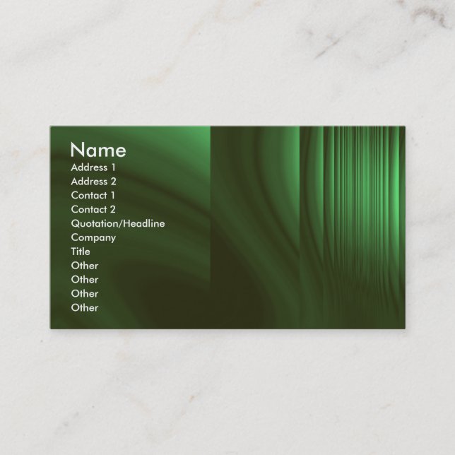 Bottle Green Refraction Business Card (Front)