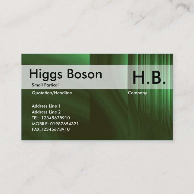Bottle Green Refraction Business Card (Front)