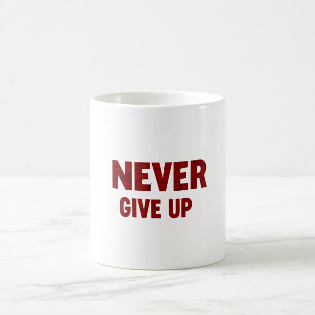 Bottle never give up  coffee mug (Center)