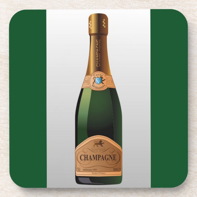 BOTTLE OF CHAMPAGNE COASTER (Front)