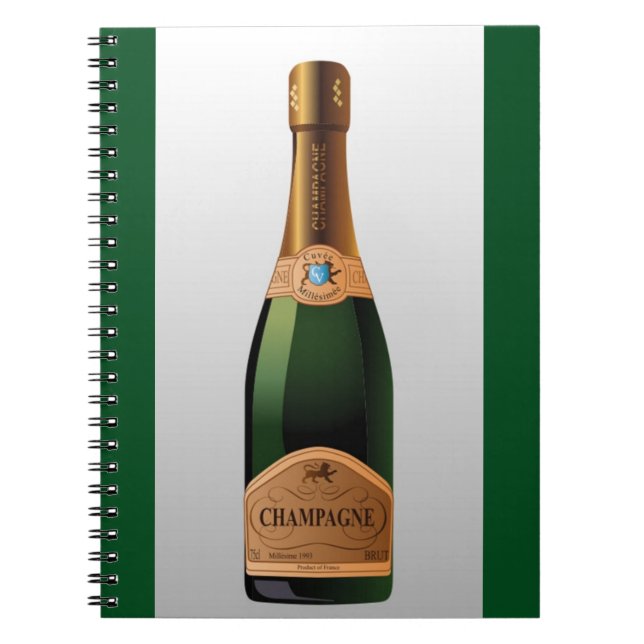 BOTTLE OF CHAMPAGNE NOTEBOOK (Front)
