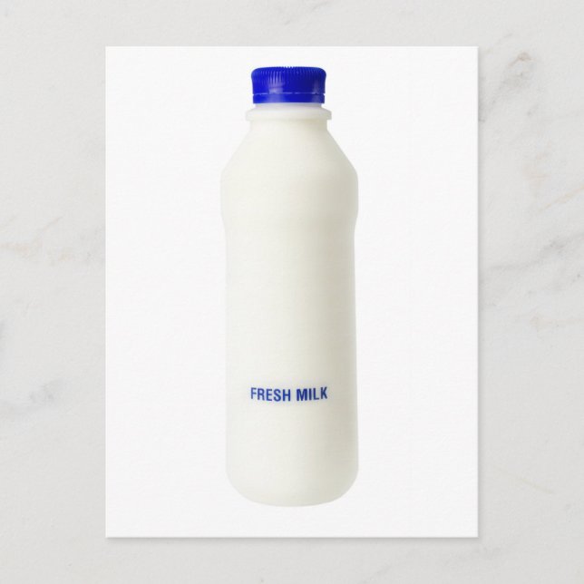 Bottle of fresh milk postcard (Front)