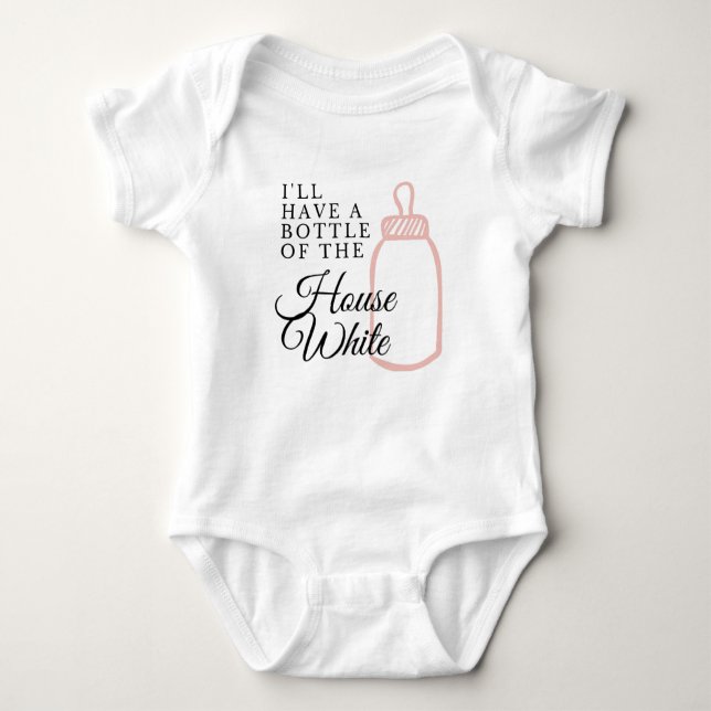 Bottle Of The House White Funny Boy Girl Baby Bodysuit (Front)