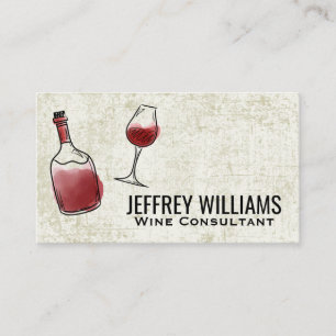 Bottle of Wine and Glass Red Wine Business Card