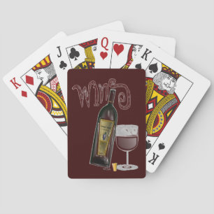 Bottle of Wine (burgundy) Playing Cards