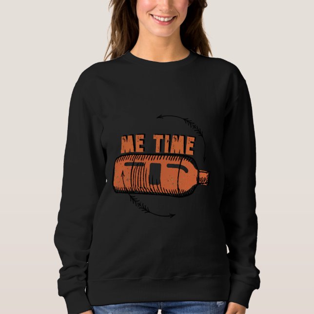 Bottle Of Wine Me Time Halfevilmerch Sweatshirt (Front)