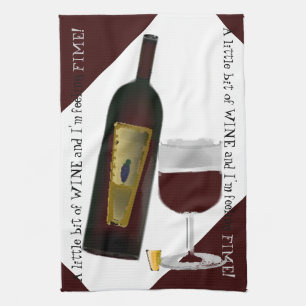 Bottle of Wine Tea Towel