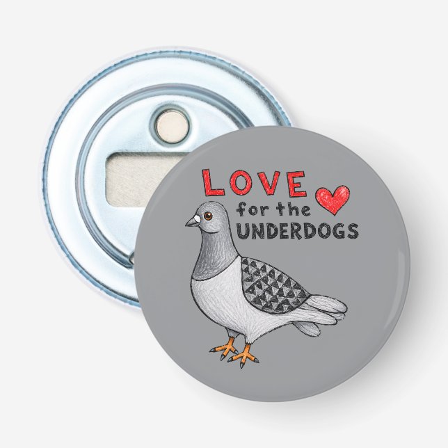 Bottle Opener Love with Dove Round (Front)
