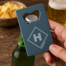 Bottle Opener | Modern Geometric Monogram Initial