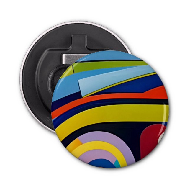 Bottle opener with colorful modern digital art  (Front)
