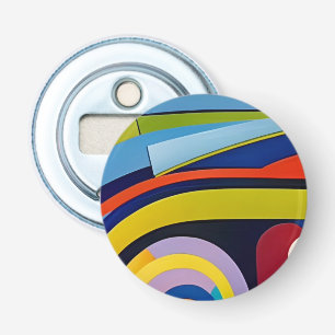 Bottle opener with colourful modern digital art 