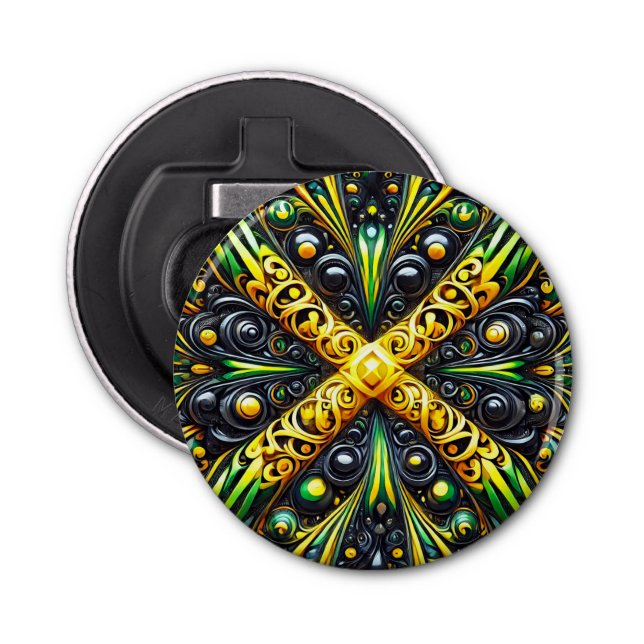 Bottle opener with Jamaican Colours Design (Front)