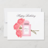 Bottle Perfume and Bouquet of Roses
