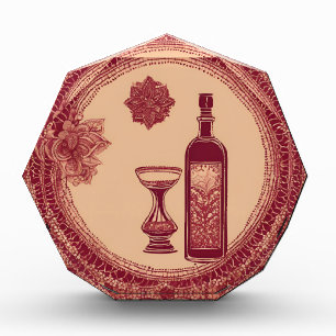 Bottle Red on Lace AI art Photo Block