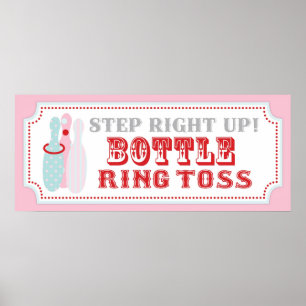 Bottle Ring Toss Sign for Carnival Circus Birthday
