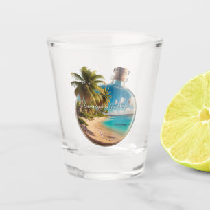 Bottle Souvenir Guadeloupe: Tropical Beach Shot Glass