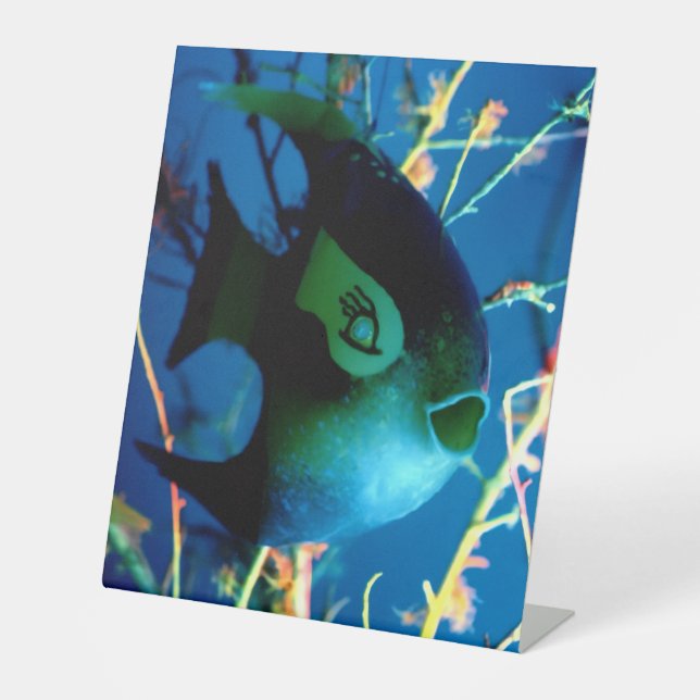 Bottled Fish jGibney The Museum Zazzle Pedestal Sign (Front)