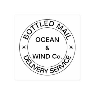 Bottled Mail Delivery Service funny customisable Rubber Stamp