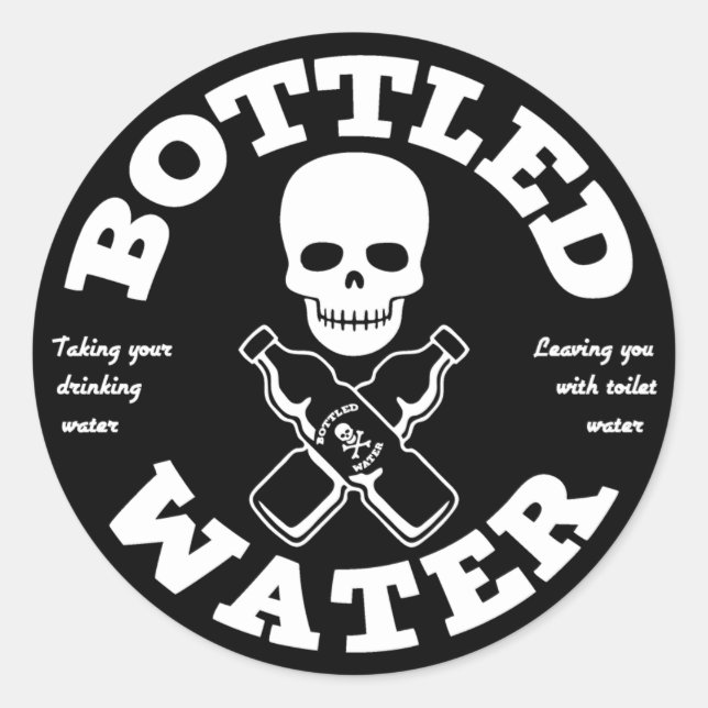 Bottled Water Classic Round Sticker (Front)