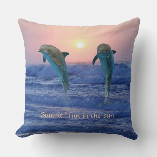 Bottlenose Dolphin at Sunrise Cushion (Front)