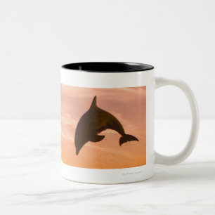 Bottlenose Dolphin jumping 2 Two-Tone Coffee Mug