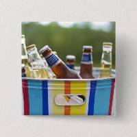 Bottles of beer in ice bucket