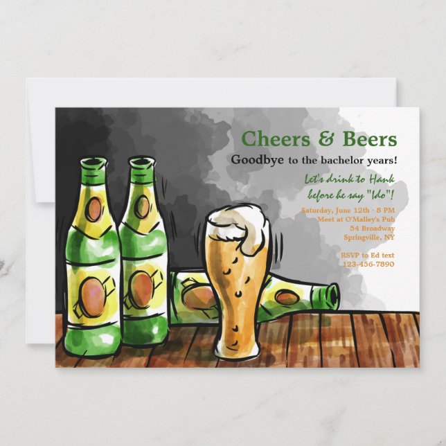 Bottles of Beer Invitation (Front)