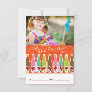 Bottles Of Love Hearts Classroom Valentine's Day Invitation