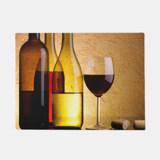 Bottles of Wine, Glass and Corks Doormat
