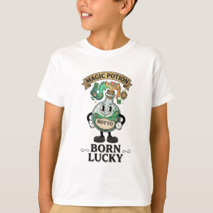 Botto Born Lucky Magic Potion Retro Cartoon Mascot T-Shirt