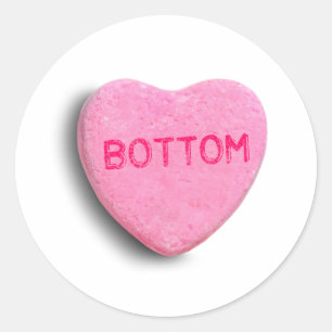 Bottom Candy Heart Classic Round Sticker