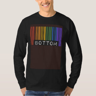 Bottom Gay Pride Flag Barcode LGBTQ Month Aestheti T-Shirt