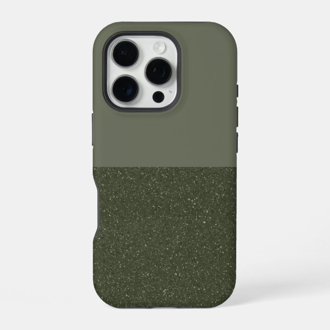 Bottom Glitter Moss Green iPhone Case – Customise (Back)