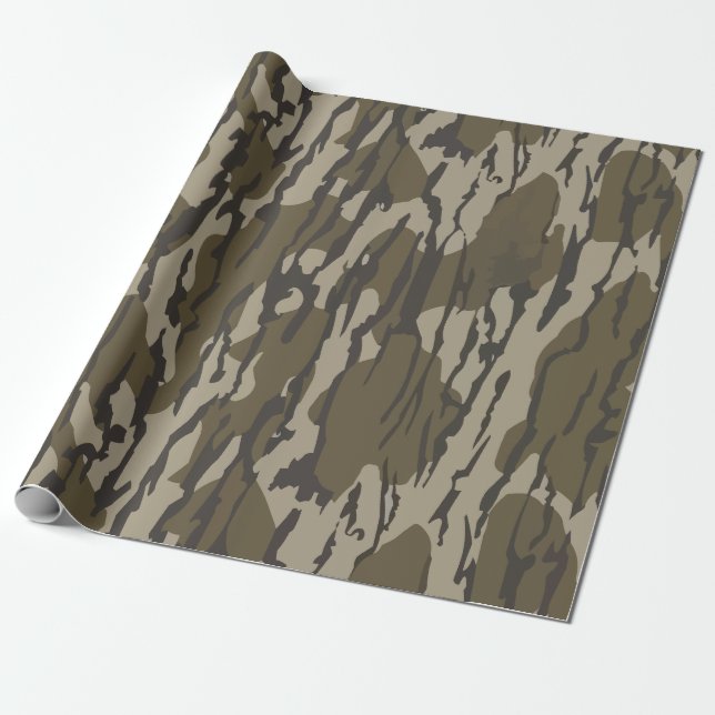 Bottom Land Camo Wrapping Paper (Unrolled)