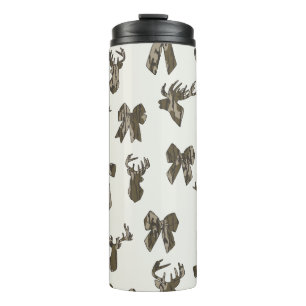 Bottom Lands Camo Coquette Bow for Women Deer Hunt Thermal Tumbler