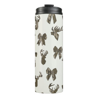 Bottom Lands Camo Coquette Bow for Women Deer Hunt Thermal Tumbler