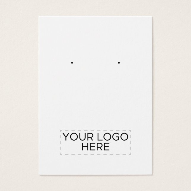 Bottom Logo White Custom Earring Display Card (Front)