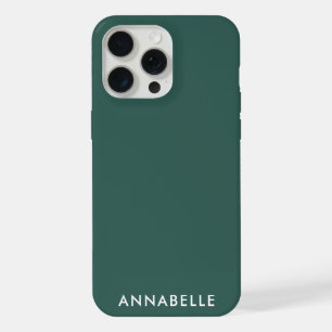 Bottom Monogram Name Sea Green Minimalist iPhone 15 Pro Max Case