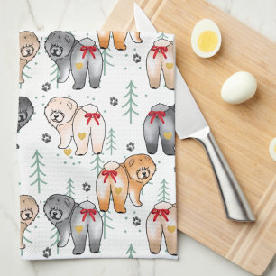 BOTTOM OF MY HEART 5 chow colors Tea Towel