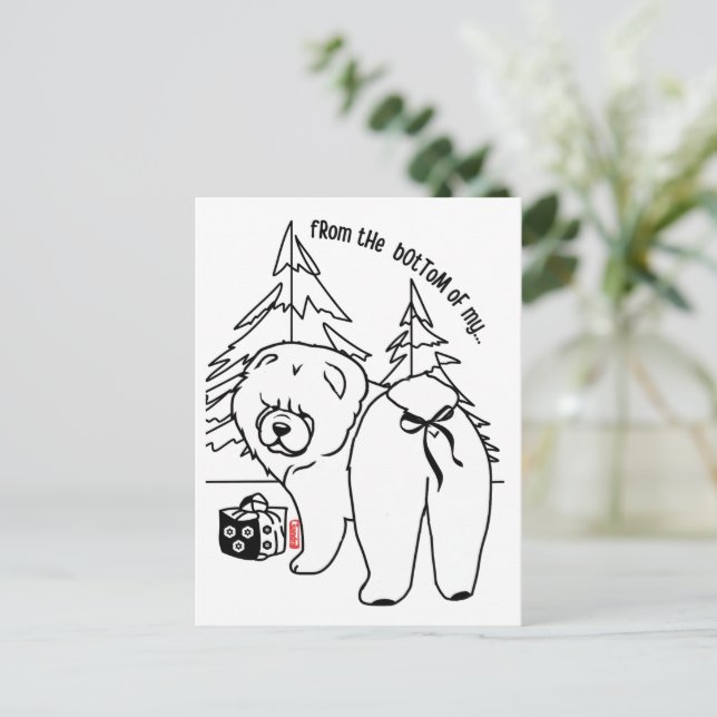 BOTTOM OF MY HEART chow holiday Postcard (Standing Front)