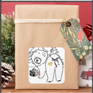 BOTTOM OF MY HEART chow holiday Square Sticker