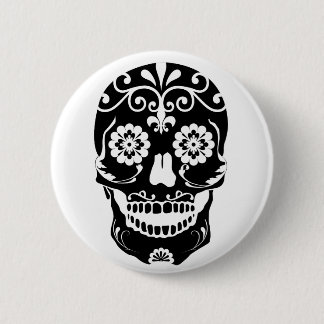 Bottom Sugar Skull 6 Cm Round Badge