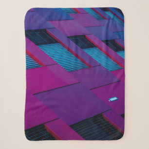 Bottom view of purple building sherpa blanket