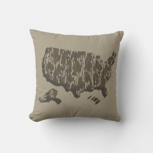 Bottomland Camo American Map Camouflaged Cushion