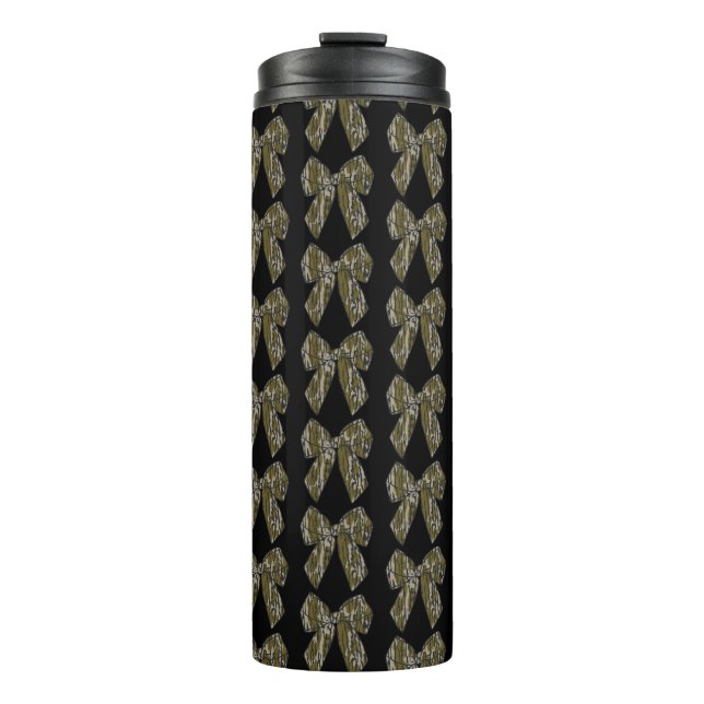 Bottomland Camo Bow Camo Coquette Bow Hunting Girl Thermal Tumbler (Front)