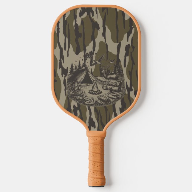 Bottomland Camo Camping Gear Camo Pickleball Paddle (Front)