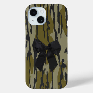 Bottomland Camo Cute Bow Ribbon for Women & Girls iPhone 15 Case